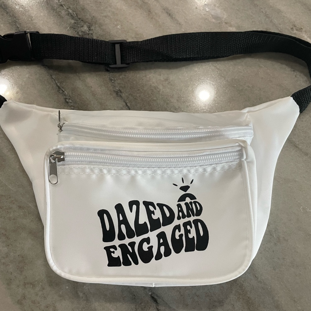 White Dazed and Engaged Bridal Fanny Pack!